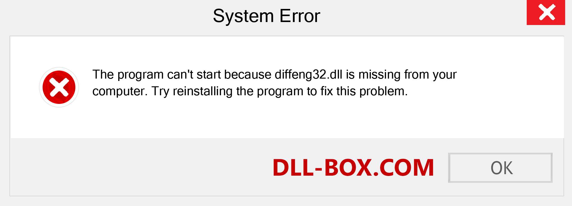  diffeng32.dll file is missing?. Download for Windows 7, 8, 10 - Fix  diffeng32 dll Missing Error on Windows, photos, images